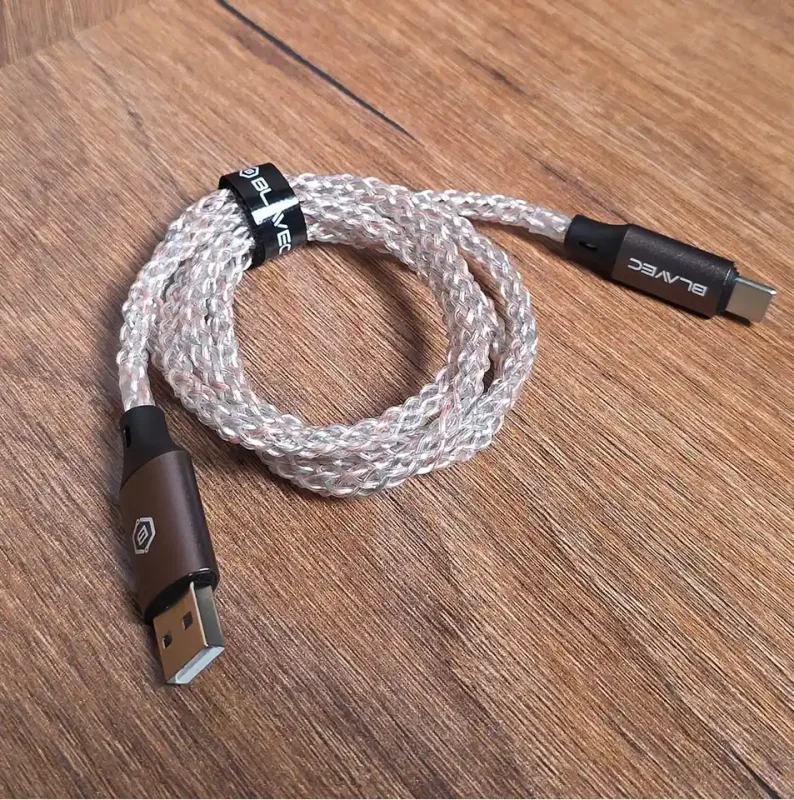 Szybki kabel Blavec USB i USB typ C wielokolorowy świecący 60W - premium konstrukcja