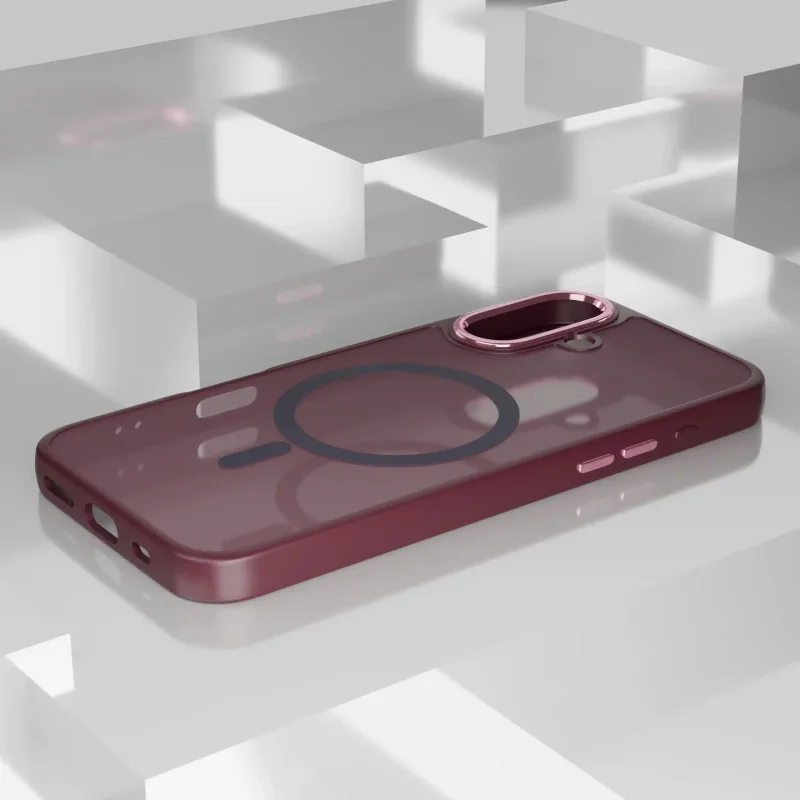 Burgundowy case z MagSafe do iPhone 16