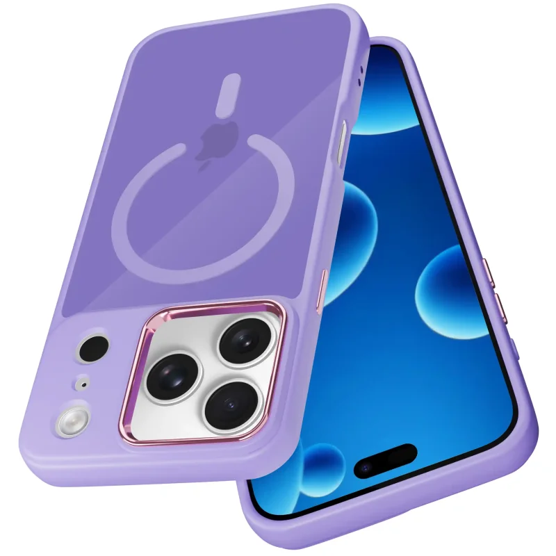 Etui z kółkiem do iPhone 17 Pro w kolorze fioletowym - kompatybilne z MagSafe