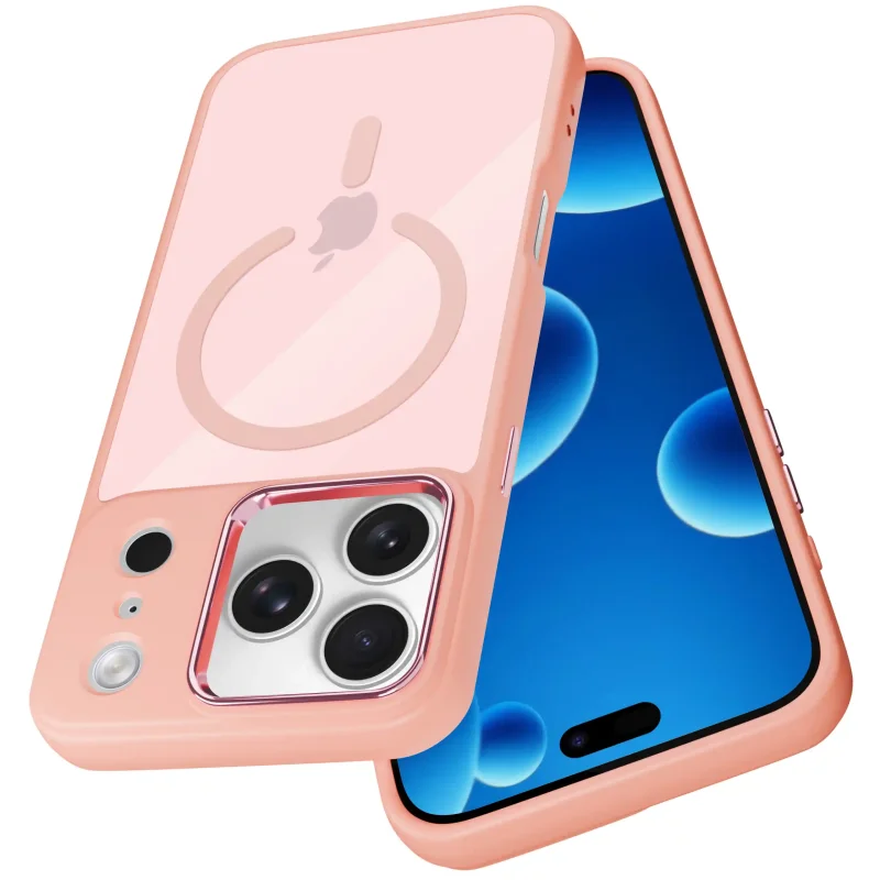 Etui z kółkiem do iPhone 17 Pro w kolorze różowym - kompatybilne z MagSafe