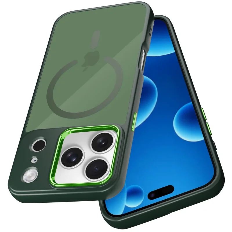 Etui z kółkiem do iPhone 17 Pro w kolorze zielonym - kompatybilne z MagSafe