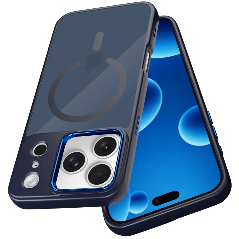 Etui z kółkiem do iPhone 17 Pro w kolorze granatowym - kompatybilne z MagSafe
