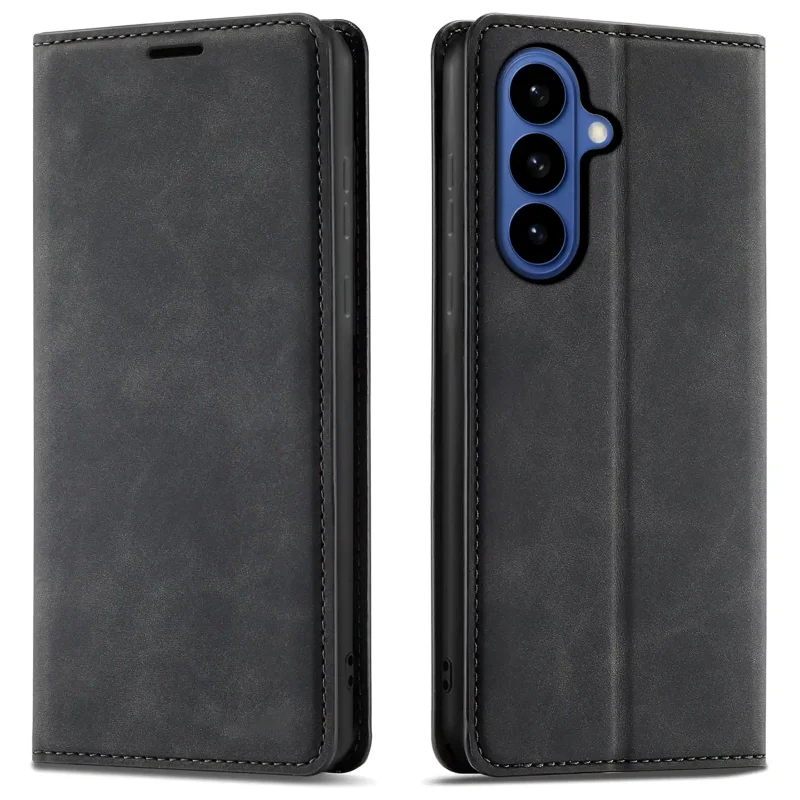 Skórzane etui z klapką do Samsung Galaxy S26+ Plus czarne