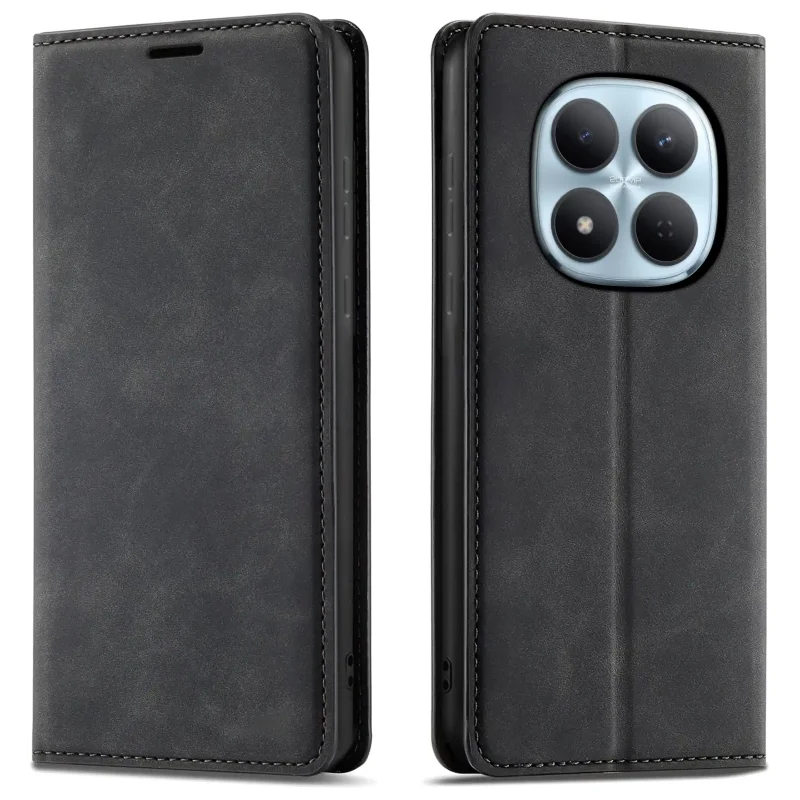 Skórzane etui z klapką do Xiaomi Redmi Note 15 4G / 5G czarne