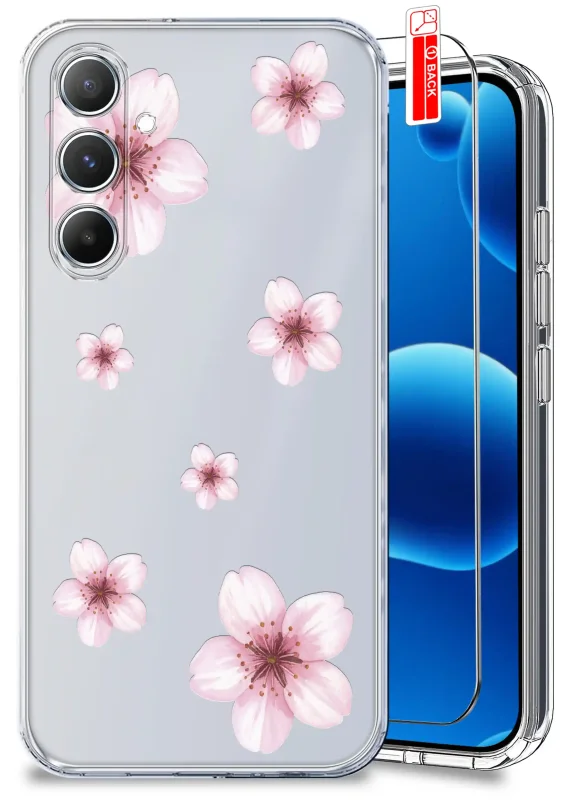 Etui wiosenne do Samsung Galaxy S25 przezroczyste z motywem kwiatków