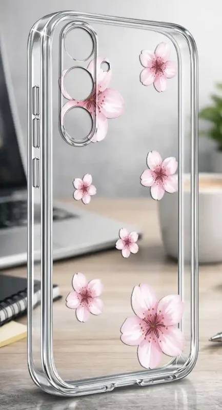 Przezroczyste etui wiosna Samsung Galaxy S25 z kwiatkami