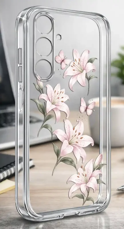 Przezroczyste etui wiosna Samsung Galaxy A15 5G z kwiatami