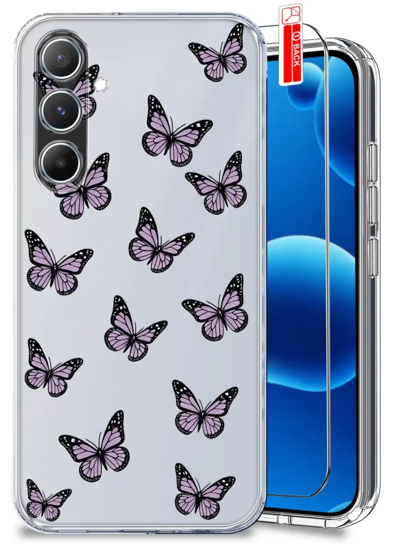 Etui wiosenne do Samsung Galaxy A36 5G przezroczyste z motywem motylków