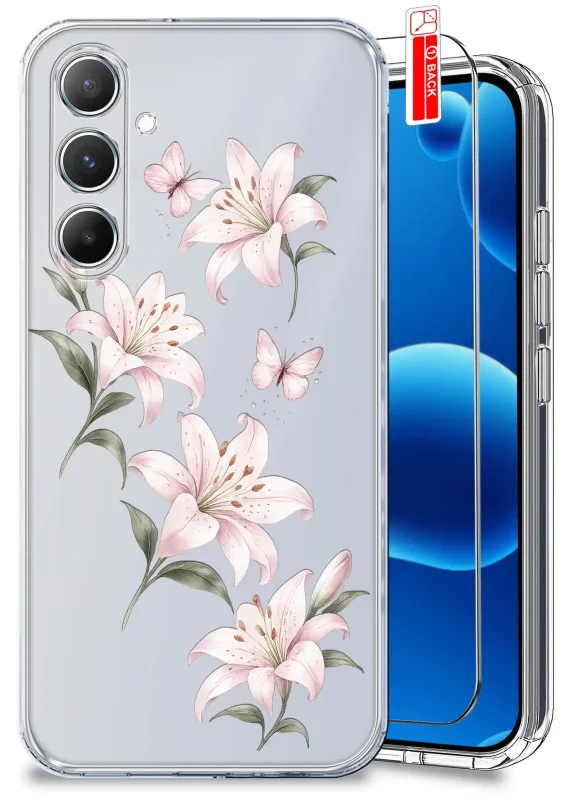 Etui wiosenne do Samsung Galaxy S25+ Plus przezroczyste z motywem kwiatków