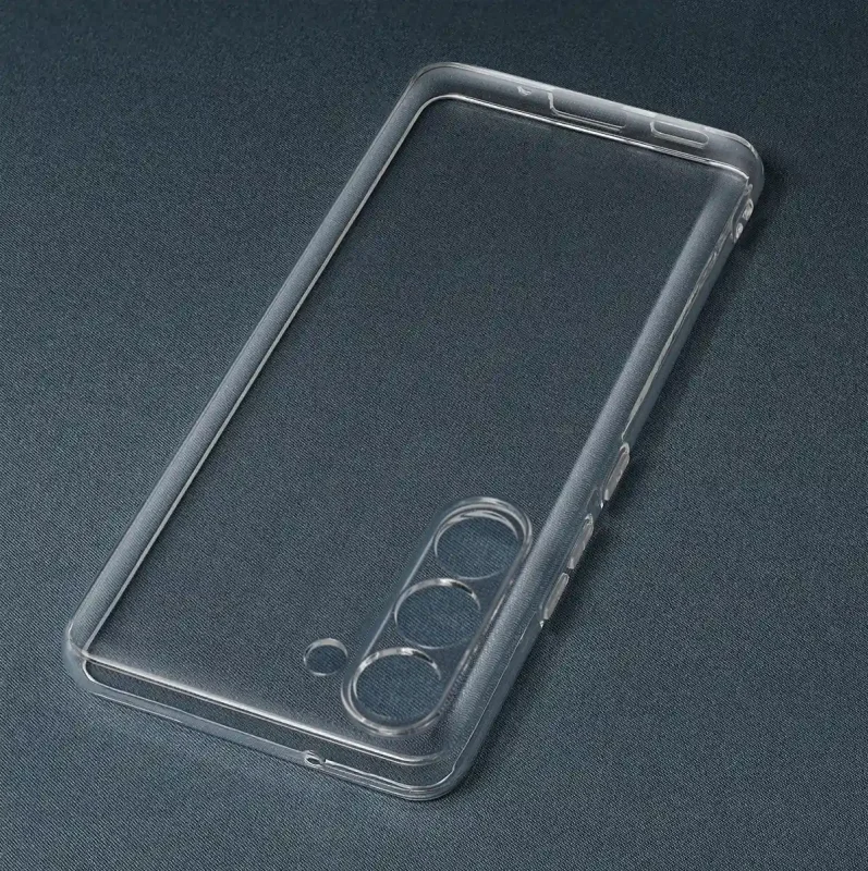 Transparentne etui ochronne do Samsung Galaxy S23 – widok samego case’a z wycięciem na aparat i porty