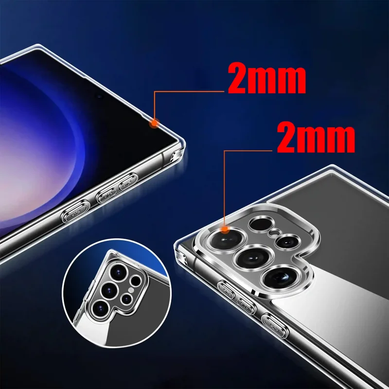 Etui Clear Case do Samsung Galaxy S24 Ultra – podwyższone ranty 2.0 mm chroniące ekran i aparat