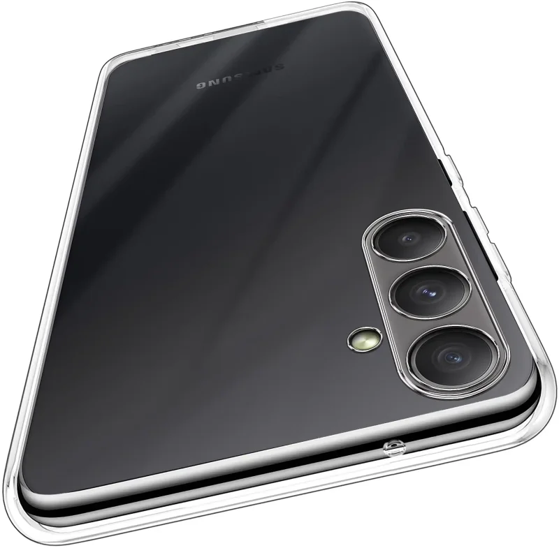 Wzmocniona ochrona aparatu w etui przezroczystym do Samsung Galaxy S25 Fe – zbliżenie na wyspę kamery