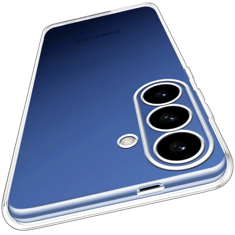 Wzmocniona ochrona aparatu w etui przezroczystym do Samsung Galaxy S26 – zbliżenie na wyspę kamery
