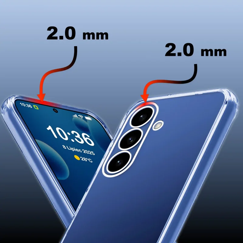 Etui Clear Case do Samsung Galaxy S26 Plus – podwyższone ranty 2.0 mm chroniące ekran i aparat