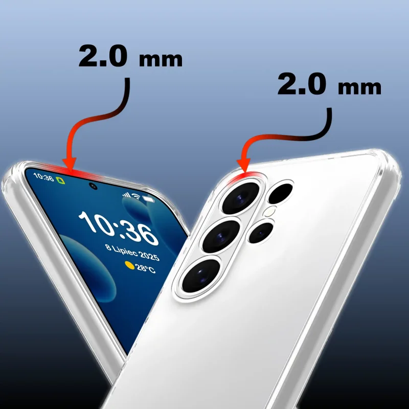 Etui Clear Case do Samsung Galaxy S26 Ultra – podwyższone ranty 2.0 mm chroniące ekran i aparat