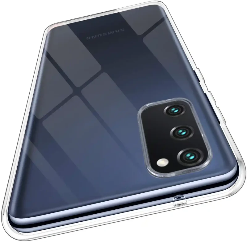 Wzmocniona ochrona aparatu w etui przezroczystym do Samsung Galaxy S20 Fe – zbliżenie na wyspę kamery