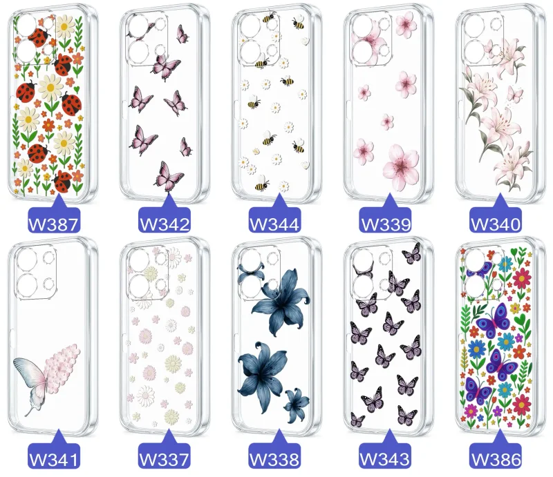 Kolekcja etui wiosennych Xiaomi Redmi Note 13 4G – różnorodne wzory kwiatki, motylki, pszczółki, biedronki