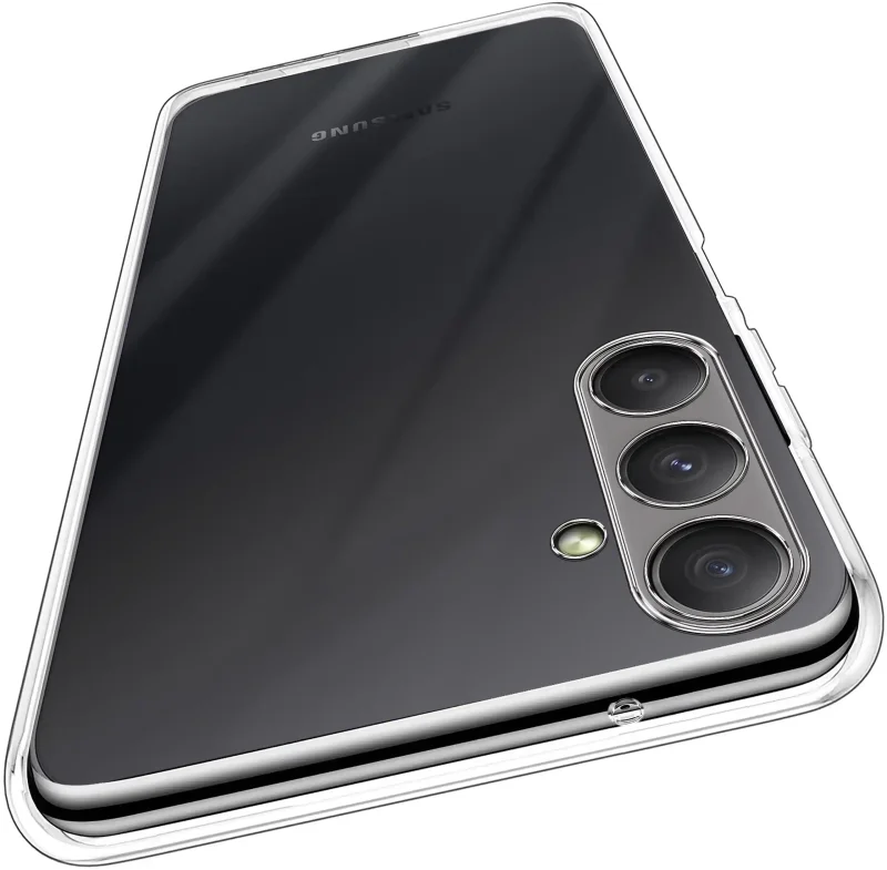 Wzmocniona ochrona aparatu w etui przezroczystym do Samsung Galaxy A17 5G – zbliżenie na wyspę kamery