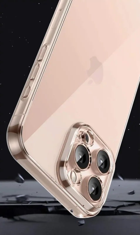 Wzmocniona ochrona aparatu w etui przezroczystym do iPhone 16 Pro – zbliżenie na wyspę kamery