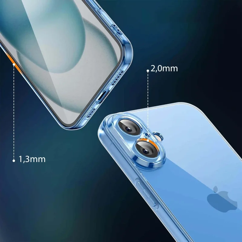 Etui Clear Case do iPhone 16 – podwyższone ranty 2.0 mm chroniące ekran i aparat