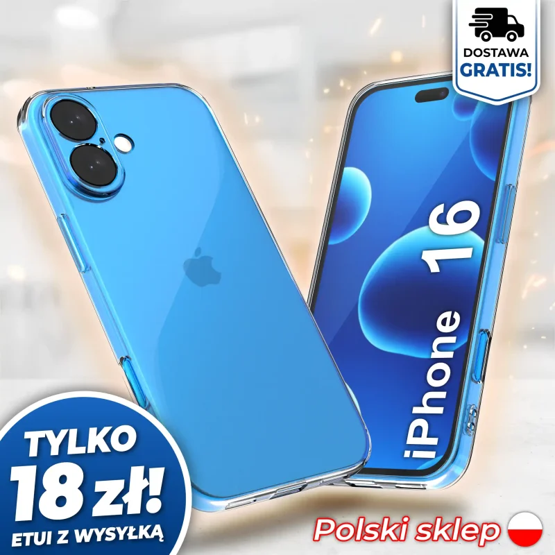 Wzmocniona ochrona aparatu w etui przezroczystym do iPhone 16 - darmowa wysyłka, polski sklep