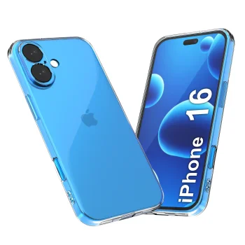 Etui przeźroczyste do iPhone 16 wzmacniane z dużym wycięciem na aparat