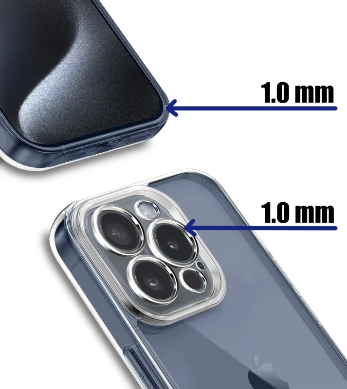 Etui Clear Case do iPhone 15 Pro Max – podwyższone ranty 2.0 mm chroniące ekran i aparat
