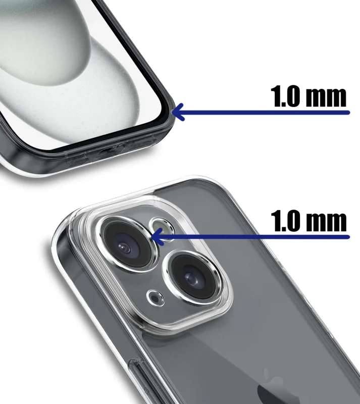 Etui Clear Case do iPhone 15 – podwyższone ranty 2.0 mm chroniące ekran i aparat