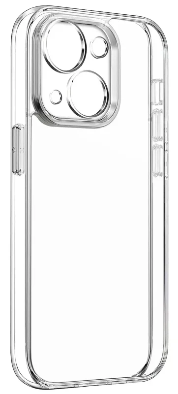 Transparentne etui ochronne do iPhone 15 – widok samego case’a z wycięciem na aparat i porty