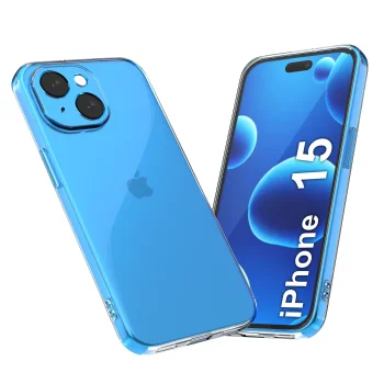 Etui przeźroczyste do iPhone 15 wzmacniane z dużym wycięciem na aparat