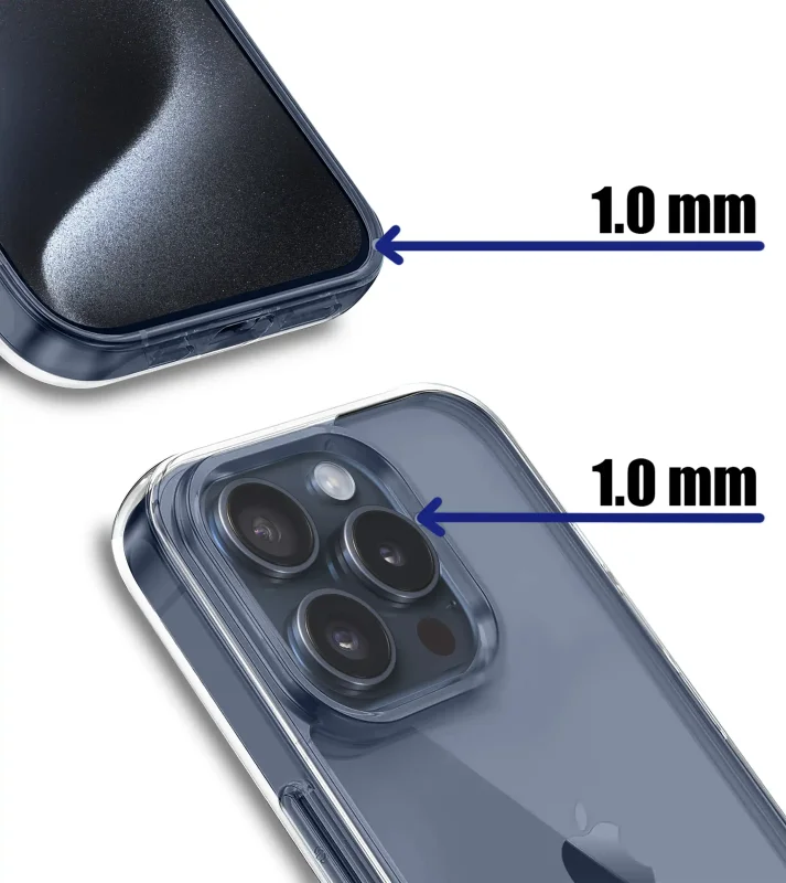 Etui Clear Case do iPhone 15 Pro – podwyższone ranty 2.0 mm chroniące ekran i aparat