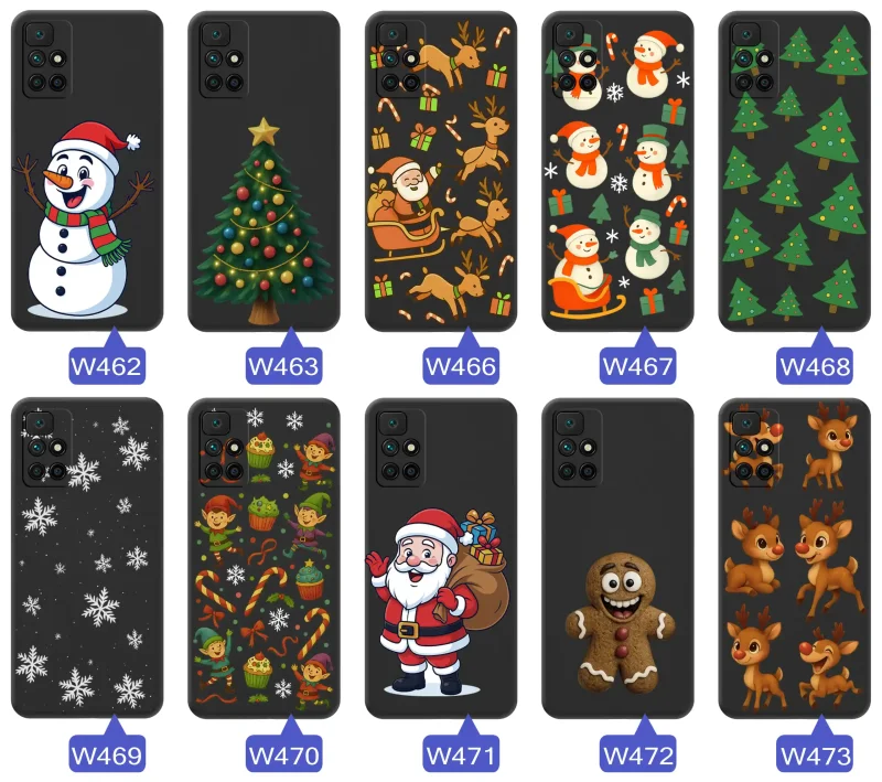 Różne wzory świąteczne na etui do Xiaomi Redmi 10 - pierniki, śnieżynki, renifery, choinki, Mikołaje