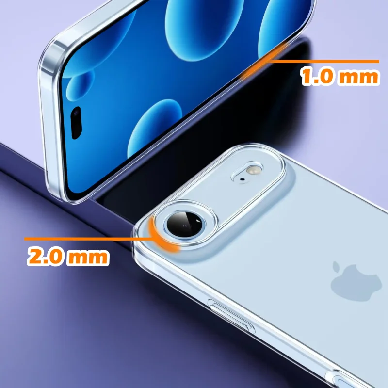 Etui Clear Case do iPhone 17 Air – podwyższone ranty 2.0 mm chroniące ekran i aparat