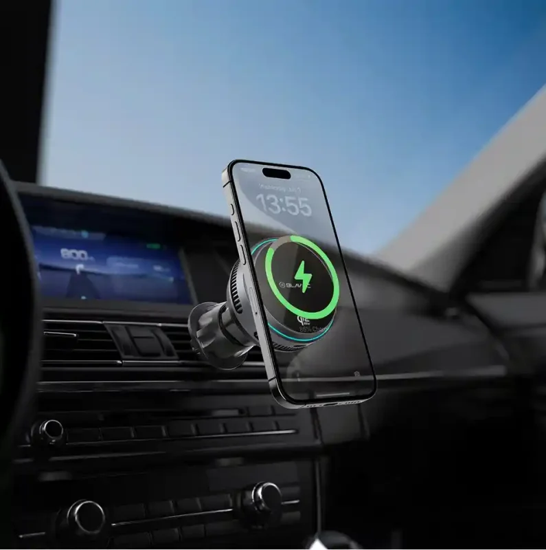 Uchwyt na telefon do auta magnetyczny z ładowaniem indukcyjnym 25W na kratkę nawiewu