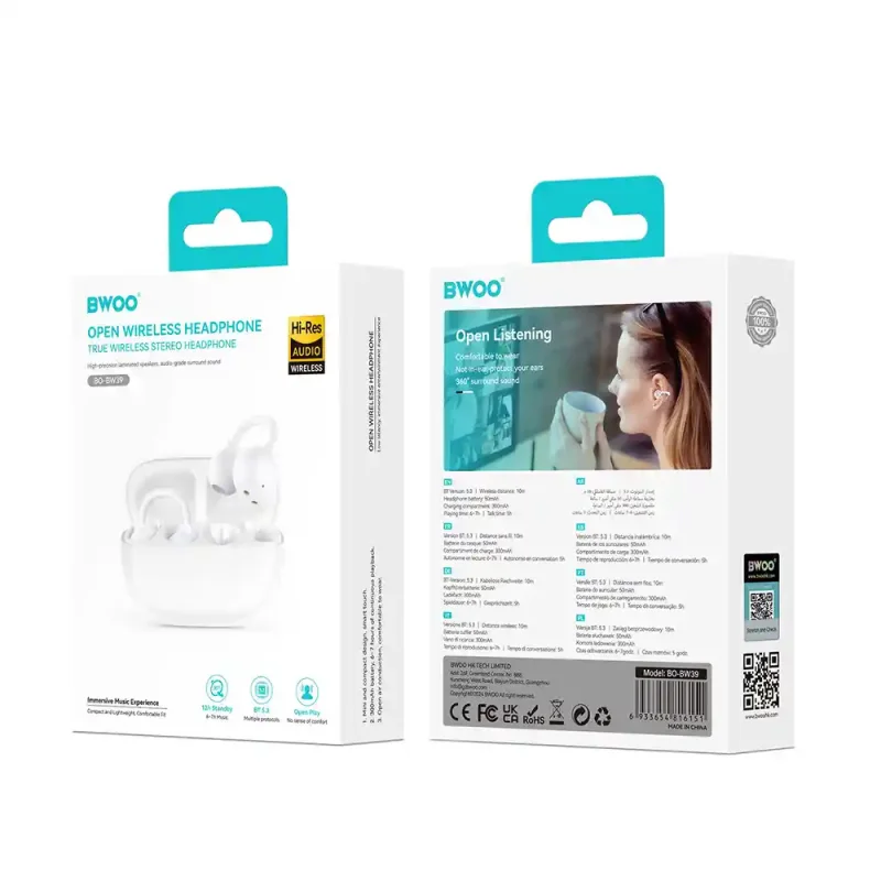 Słuchawki do biegania bezprzewodowe douszne - opakowanie