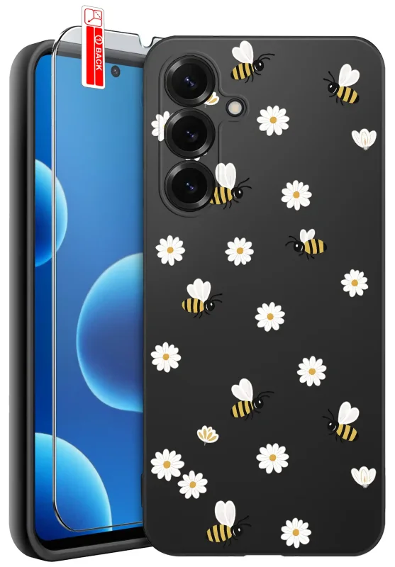 Etui wiosenne do Samsung Galaxy S26+ Plus z kwiatkami i pszczółkami
