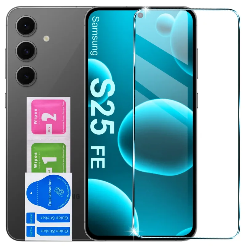 Szkło hartowane 9H Samsung Galaxy S25 FE – ochrona ekranu z akcesoriami montażowymi