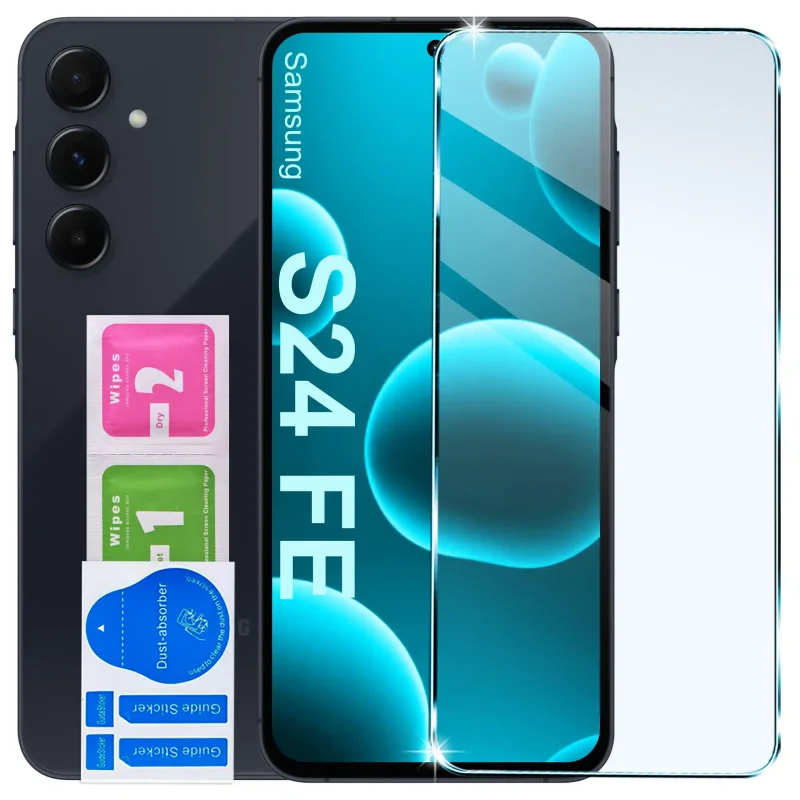 Szkło hartowane 9H Samsung Galaxy S24 FE – ochrona ekranu z akcesoriami montażowymi