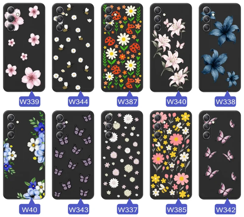 Kolekcja etui wiosennych Samsung Galaxy A14 5G – wzory kwiaty, motylki, pszczółki, biedronki
