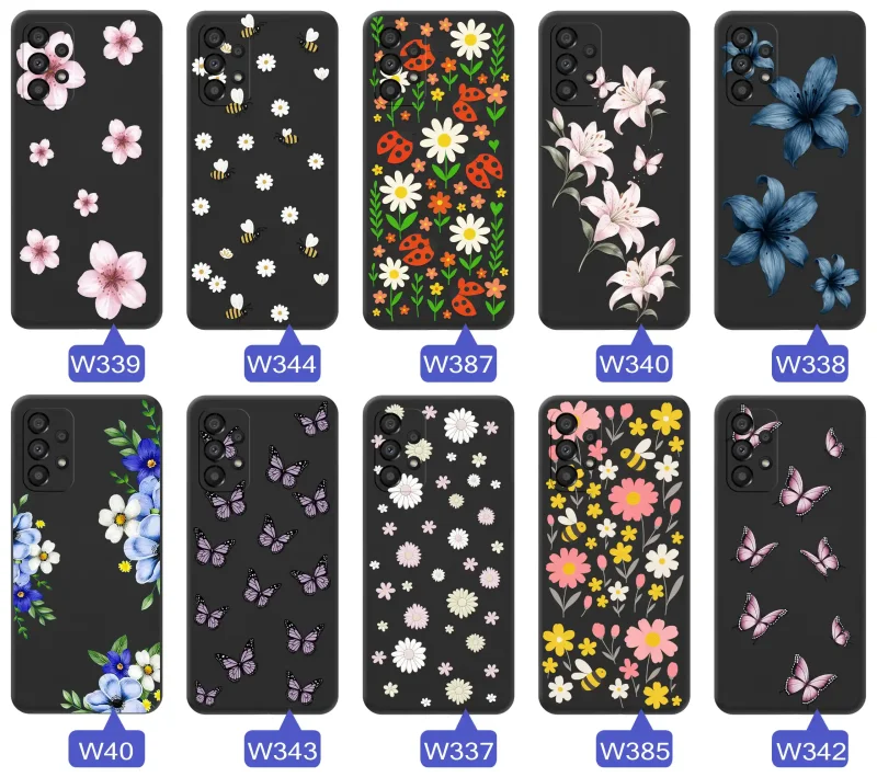 Kolekcja etui wiosennych Samsung Galaxy A53 5G – wzory kwiaty, motylki, pszczółki, biedronki