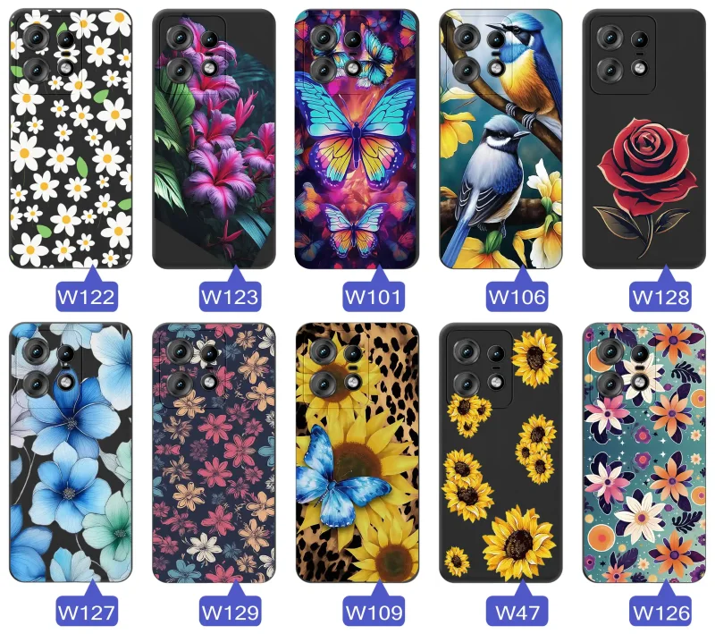 Kolekcja etui wiosna Motorola Edge 50 Pro – wiosenne wzory kwiaty owady i motywy natury