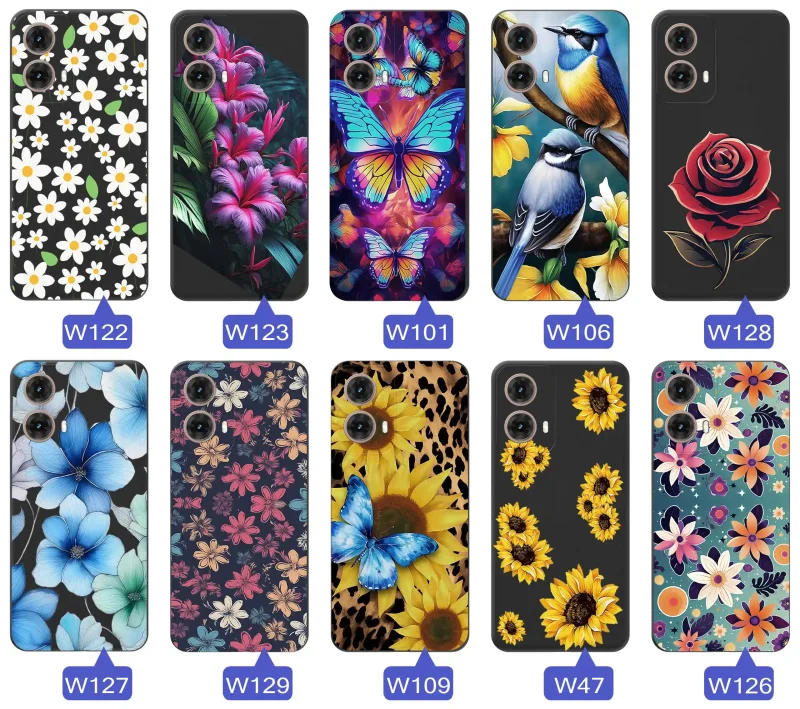 Kolekcja etui wiosna Motorola G85 5G – wiosenne wzory kwiaty owady i motywy natury