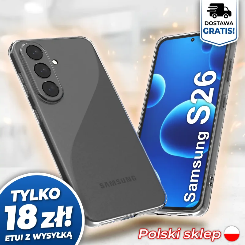 Wzmocniona ochrona aparatu w etui przezroczystym do Samsung Galaxy S26 - darmowa wysyłka, polski sklep