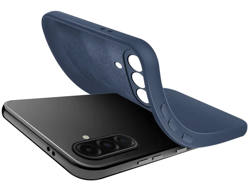 Miękkie granatowe etui silikonowe Samsung Galaxy A37 5G - elastyczna konstrukcja i dopasowanie do telefonu