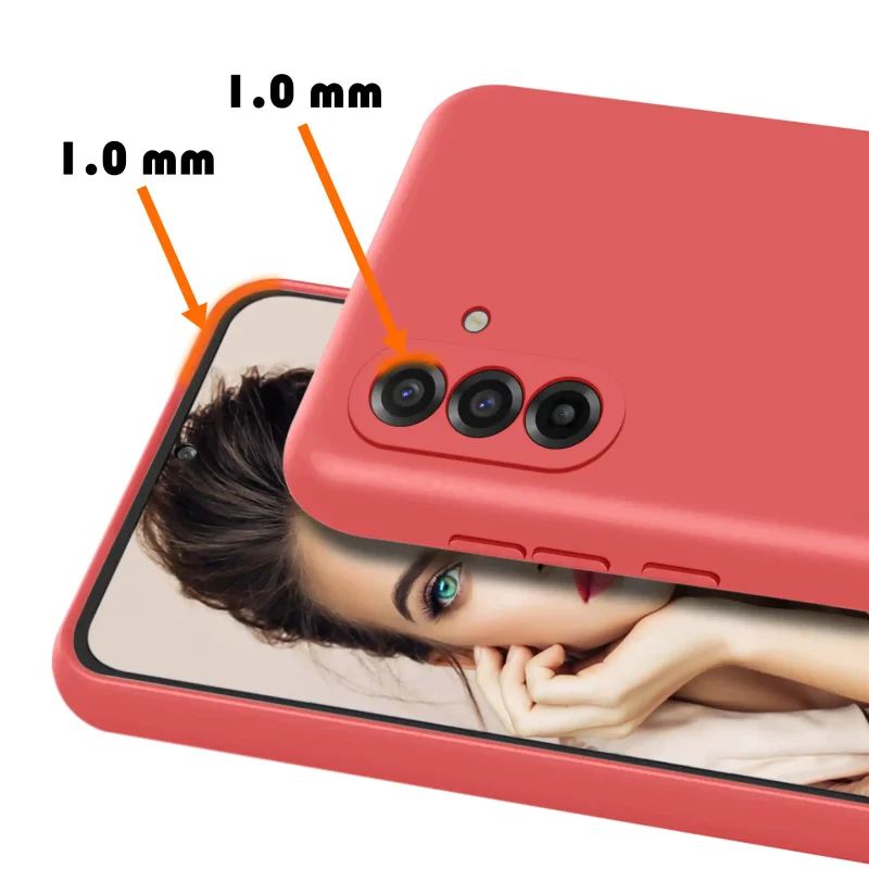 Etui Samsung Galaxy A37 5G podwyższone ranty ochrona aparatu i krawędzi 1 mm, czerwone