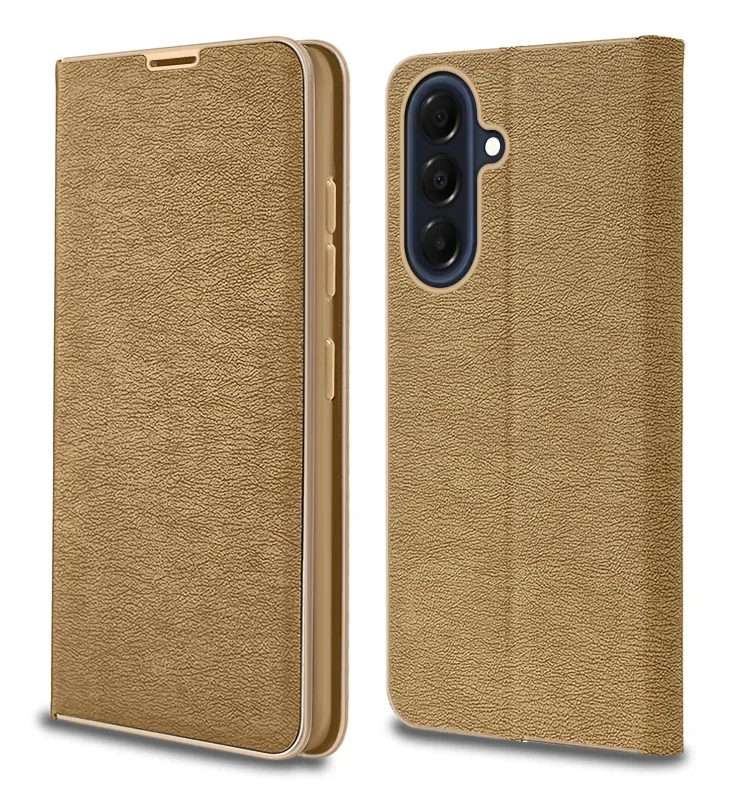 Futerał z klapką do Samsung Galaxy A36 / A37 5G złoty z kieszonką na karty