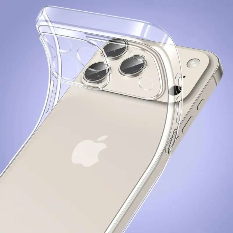 Elastyczne etui silikonowe Clear Case do iPhone 17 Pro – transparentna struktura i dopasowanie do obudowy