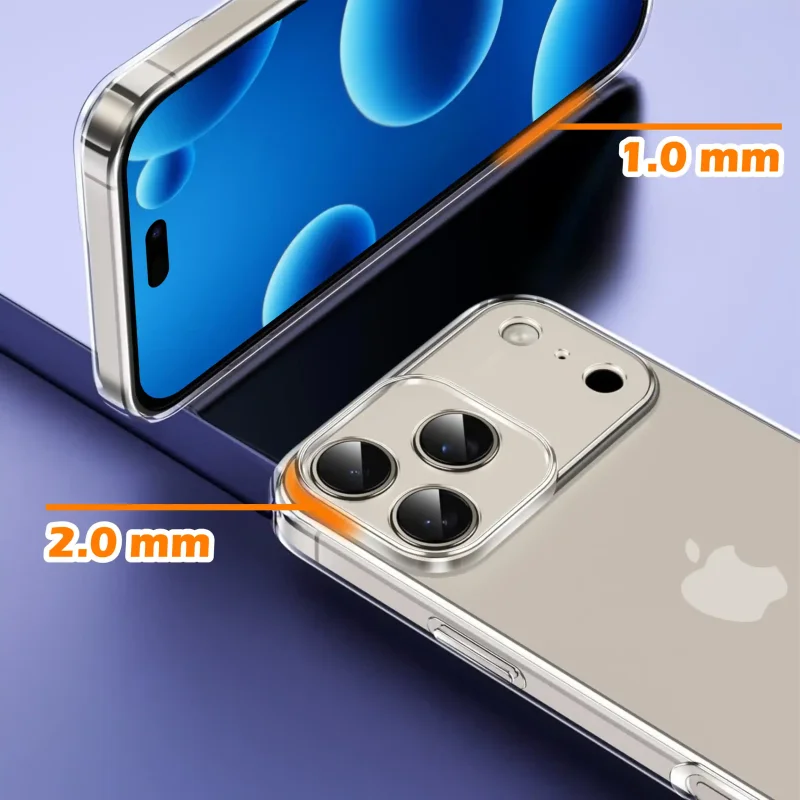 Etui Clear Case do iPhone 17 Pro – podwyższone ranty 2.0 mm chroniące ekran i aparat