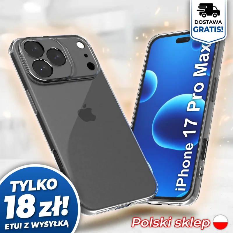 Wzmocniona ochrona aparatu w etui przezroczystym do iPhone 17 Pro Max / 18 Pro Max - darmowa wysyłka, polski sklep