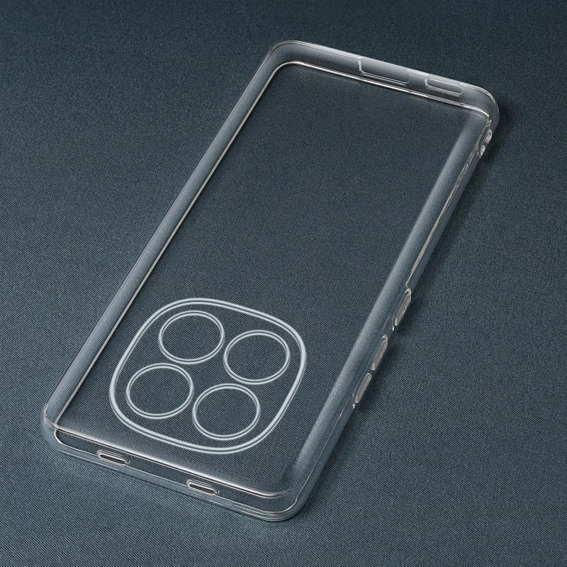 Transparentne etui ochronne do Xiaomi Redmi Note 15 Pro 4G – widok samego case’a z wycięciem na aparat i porty